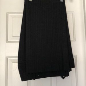 Wool charcoal pinstripe pants.